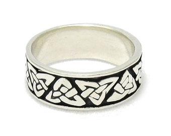 Sterling Silver Ring Celtic Knot Band Solid Genuine Stamped 925 Nickel Free