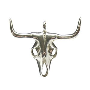 Sterling Silver Pendant Bull Skull Solid Stamped 925 Nickel Free