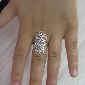 Sterling Silver Floral Scrollwork Ring Stamped 925 Nickel Free image 6