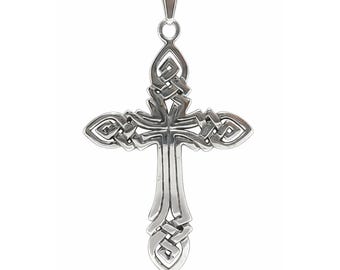 Sterling Silver Celtic Cross Pendant 60x39mm Stamped 925 Nickel Free