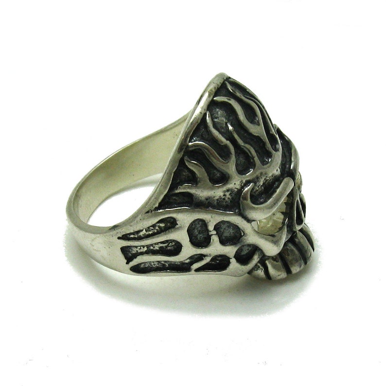 R001603 STERLING SILVER Large Skull Ring Solid925 image 3