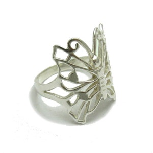 R000917 Sterling Silver Ring Solid 925 Butterfly image 2