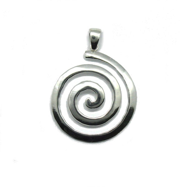 PE001325 Sterling Silber Anhänger massiv geprägt 925 Spirale