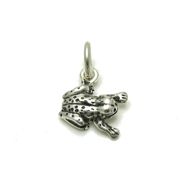 PE001076 Sterling silver pendant charm small Frog  925 solid