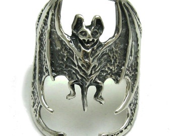 R000492 zilveren ring 925 Bat Vampire