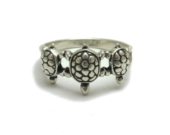 R001127 Sterling silver ring solid 925 three Turtles