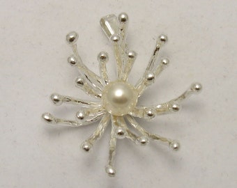 PE000322 Sterling silver pendant   925  solid Pearl  perfect quality