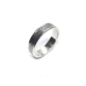 Sterling Silver Ring Patterned Band 6mm Wide Genuine Solid Hallmarked 925
