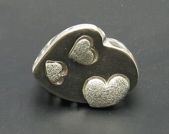 R000476 STERLING SILVER Ring Solid 925 Hearts