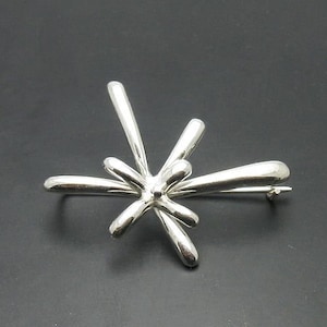 A000007 Broche Argent Massif 925 fleur image 1