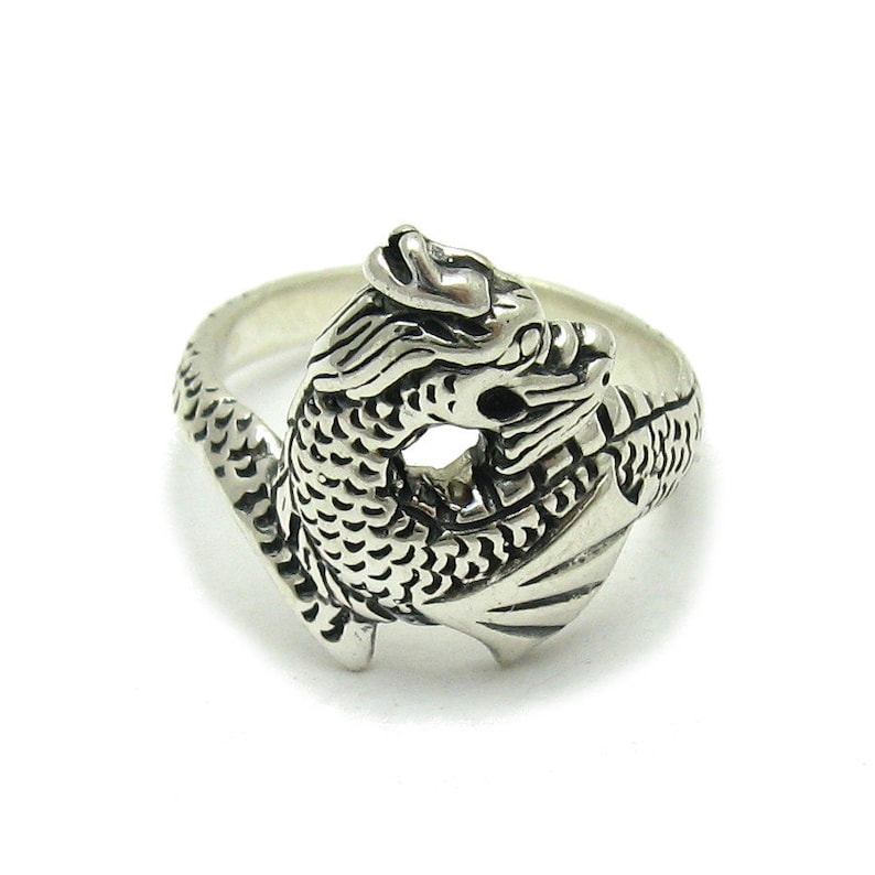 R000162 STERLING SILVER Ring Solid 925 Dragon - Etsy