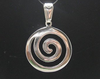 Sterling silver pendant hallmarked 925 Spiral nickel free