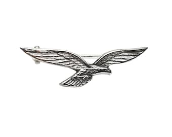 Broche en argent sterling aigle véritable massif, poinçonné 925 sans nickel