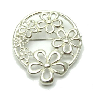 A000070 Broche Argent Massif 925 fleur image 1