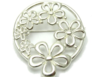 A000070 Sterling Silver Brooch 925 flower