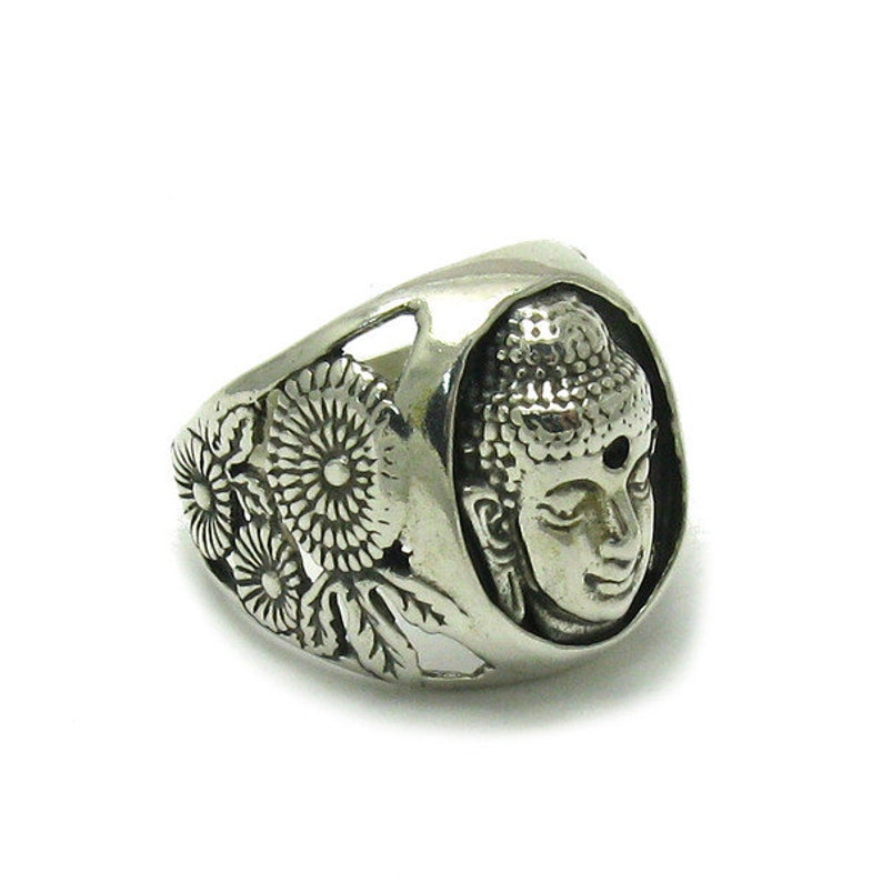 R001437 Bague Argent Massif 925 Buddha image 2