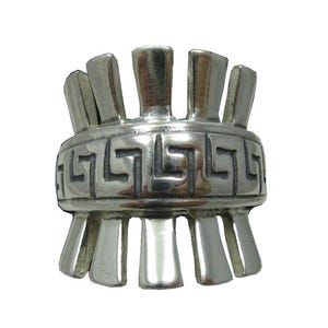 Sterling Silver Ring With Greek Motifs Meanders Solid Hallmarked 925 Nickel Free