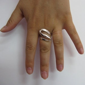 R001303 Stylish STERLING SILVER Ring Solid 925 image 4