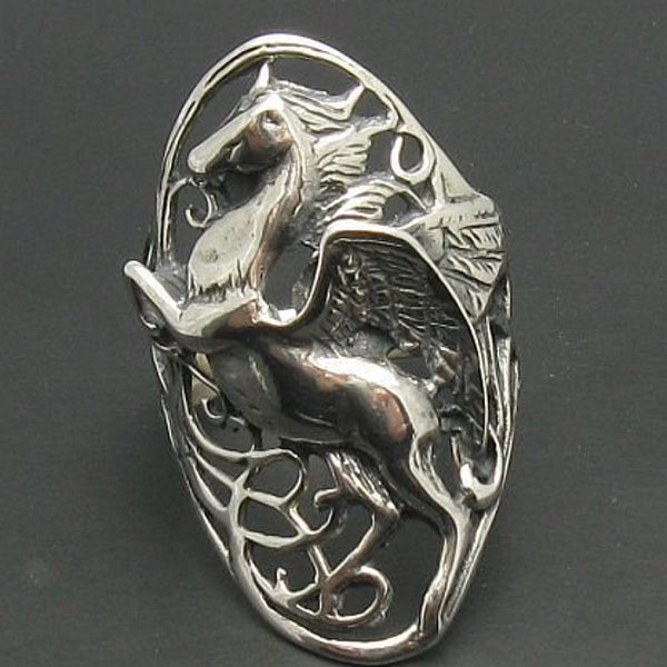 925 SILBER RING R000504 Pegasus