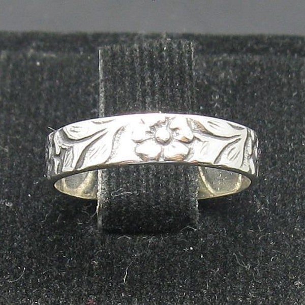 925 SILBER RING Massiv R000957 Blume  Kinder Ring