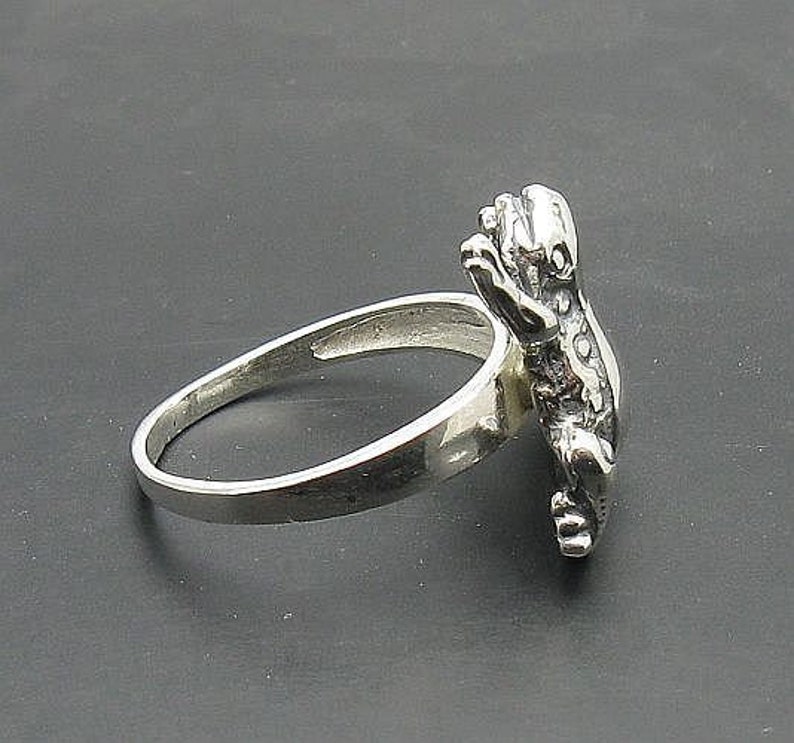 R000799 Sterling Silver Ring Solid 925 Frog image 3