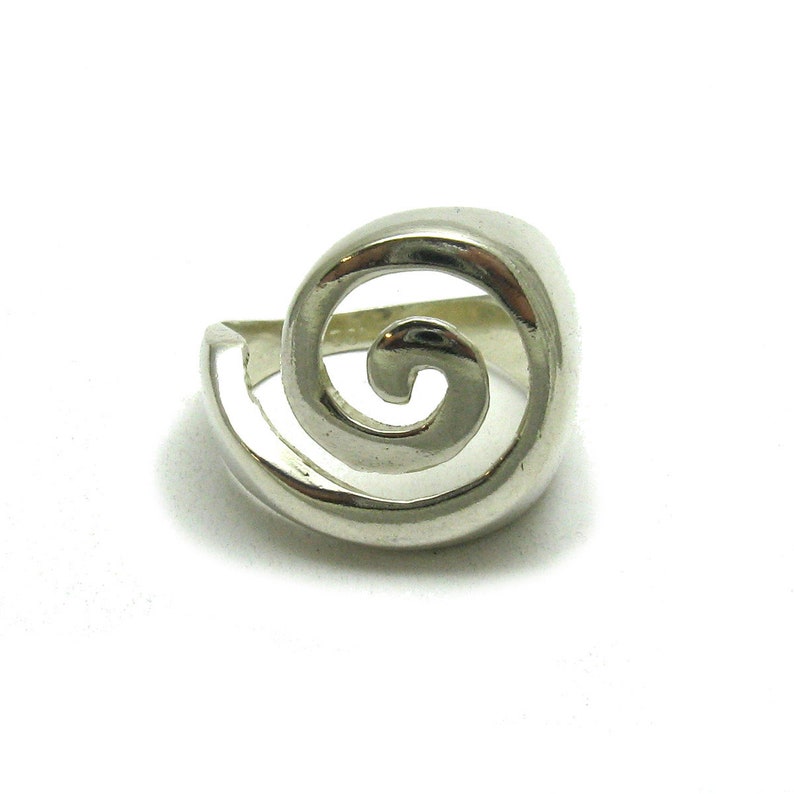 R000511 anneau en argent sterling solide en spiral image 1