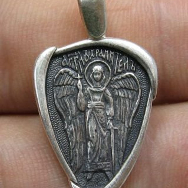 PE000734 Stylish Sterling silver pendant   solid 925 Guardian angel