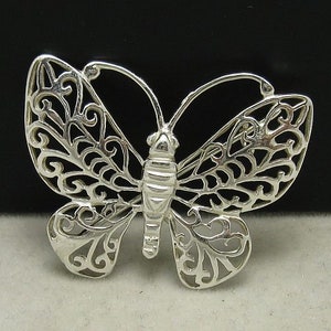 A000016 STERLING SILVER Brooch Solid 925 Butterfly