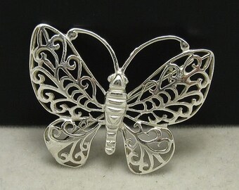 Broche Papillon Argent 925 – Filigrane, 5 Grammes, Occasion, Sans Marque