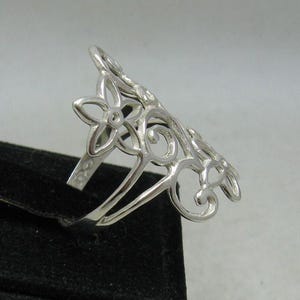 Sterling Silver Floral Scrollwork Ring Stamped 925 Nickel Free image 4