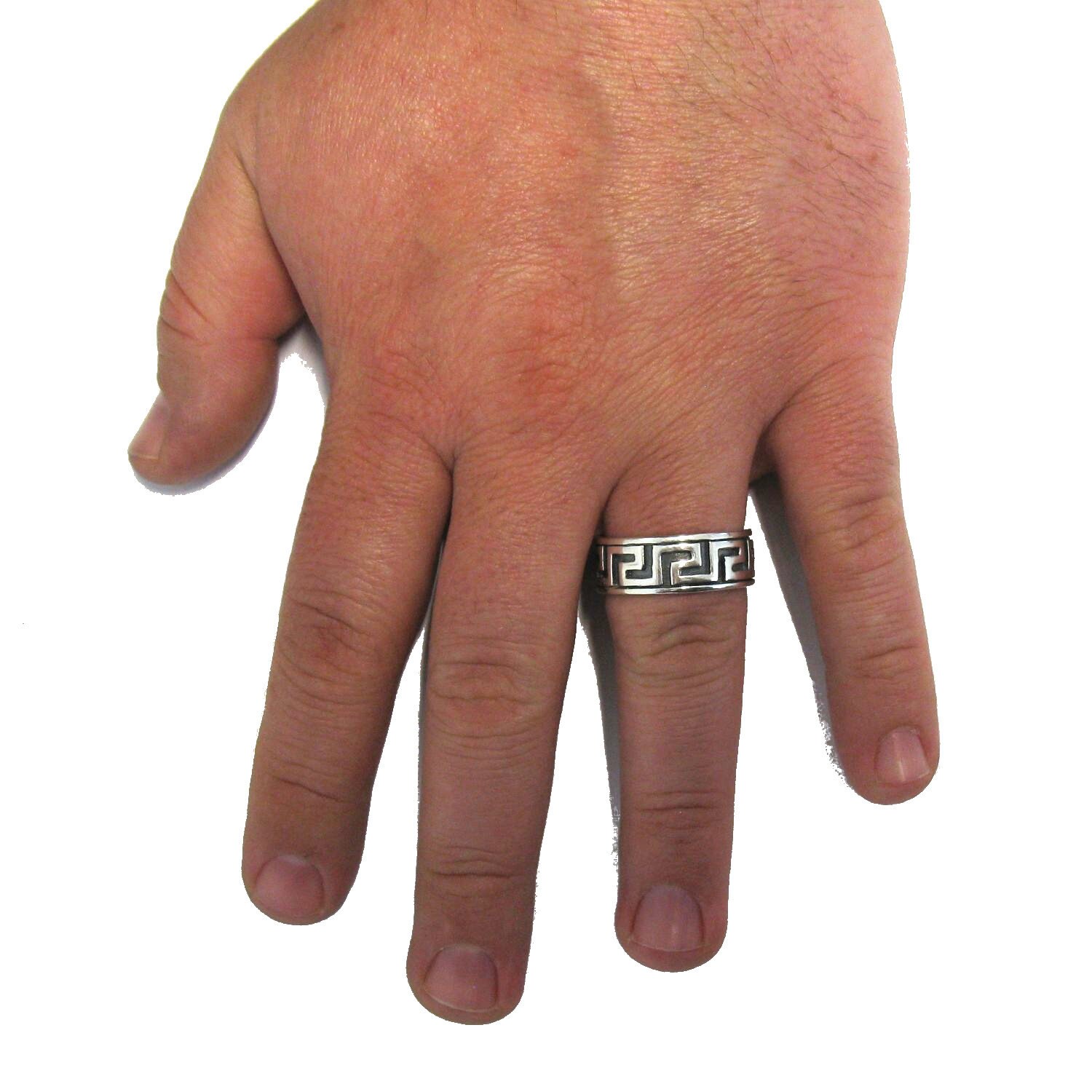 Genuine Plain Sterling Silver Ring Stamped Solid 925 Meanders Handmade
