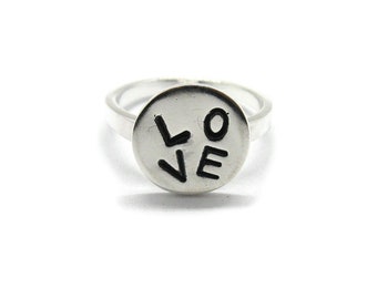 Sterling Silver Ring Solid 925 Love R001933