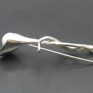 A000008 STERLING SILVER Brooch 925 Flower Pearl image 2