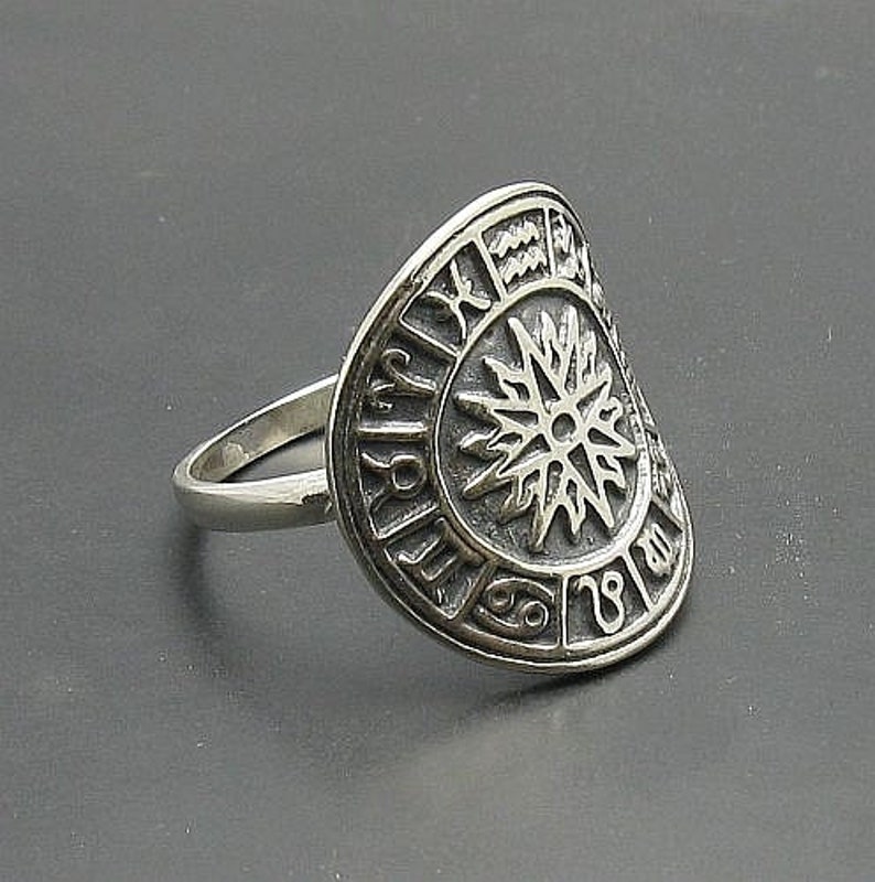 R000781 Sterling Silver Ring Solid 925 Zodiac image 2