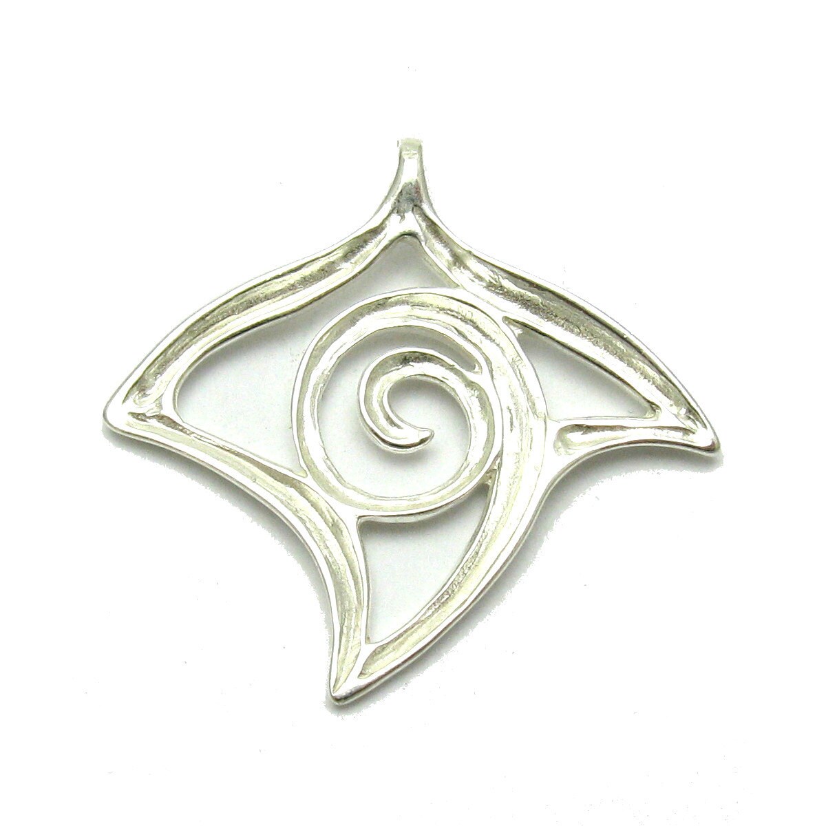 スターリングシルバーペンダント スパイラル ソリッド 本物 ホール