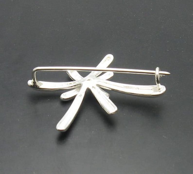 A000007 STERLING SILVER Brooch Solid 925 Flower zdjęcie 2