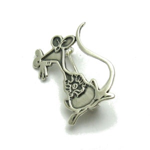 A000105 Sterling Silver Brooch 925 rat mouse image 1