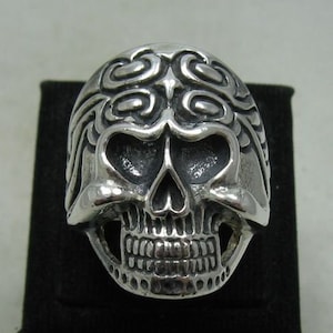 Sterling Silver Biker Ring Skull Solid Genuine Hallmarked 925 Nickel Free