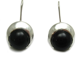 E000711 Sterling silver earrings 925 with Onyx