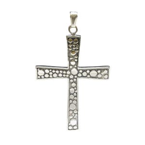 Sterling Silver Cross Pendant Textured Design Solid Stamped 925 Nickel Free