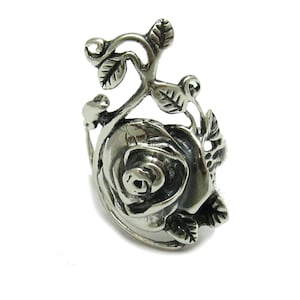 Sterling Silver Ring Flower Rose Solid Genuine Stamped 925