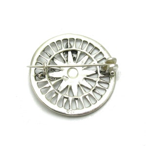 A000130 Sterling Silver Brooch 925 Compass image 2