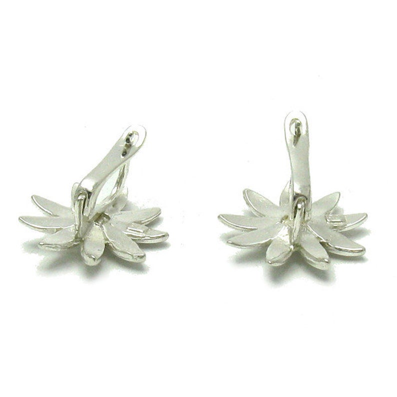 E000516 Sterling silver earrings 925 Flowers image 3