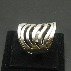R000915 STERLING SILVER Ring Solid 925 Wave image 2