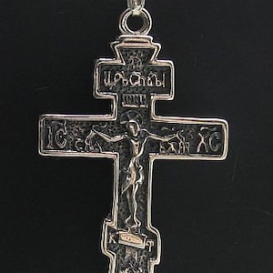 PE000660 Sterling silver pendant   solid 925 orthodox cross
