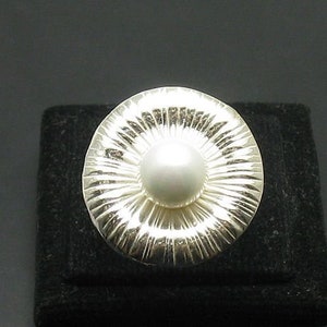 Sterling Silver Ring With 8mm Pearl Solid Genuine Stamped 925 Nickel Free image 1