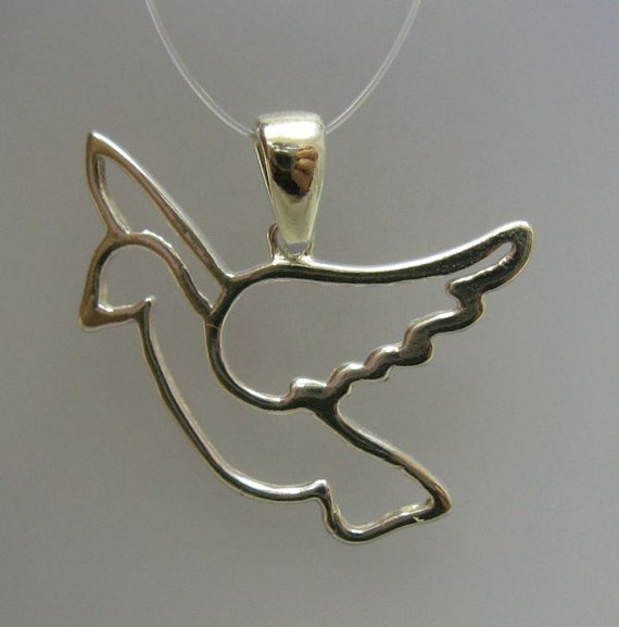 JERWLI Collana Colomba Della Pace In Argento 925 Con Zirconi - Ciondolo Piccione Ramo D'Ulivo, Gioiello Spirito Santo Per Donna