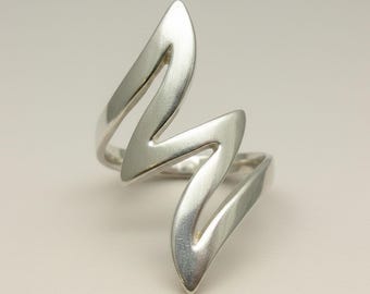 Elegant Long Sterling Silver Ring Solid Stamped 925 Nickel Free