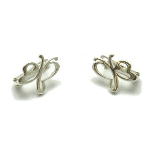 E000616 Sterling silver earrings 925 butterfly image 2