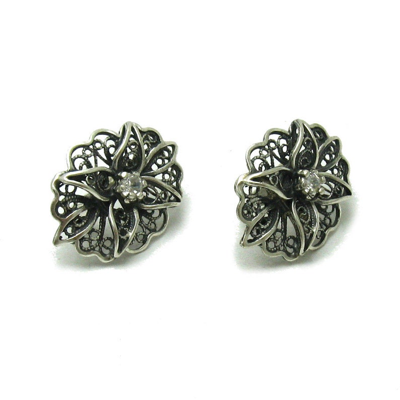 E000565 Boucles d'Oreille Argent 925 avec cz image 1